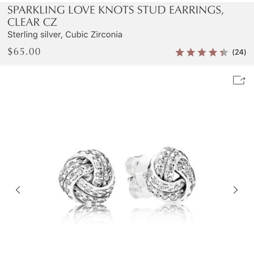 Pandora love knot earrings